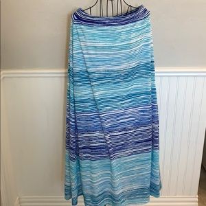 ♥️ CATO Floor Length Blue Stripe Skirt Women’s M